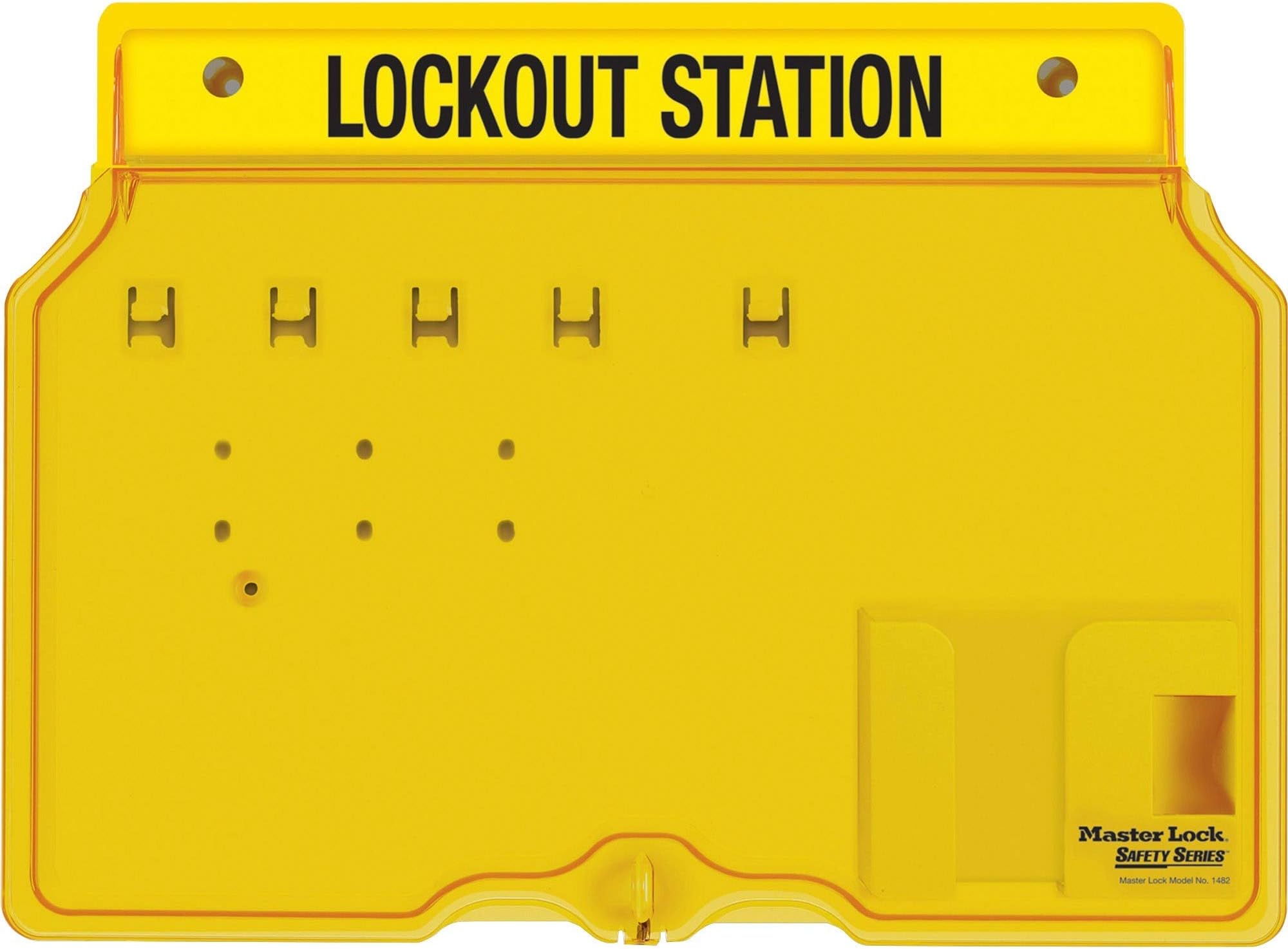 Master Lock 1482B Lockout Tagout Padlock Station, Yellow, Unfilled