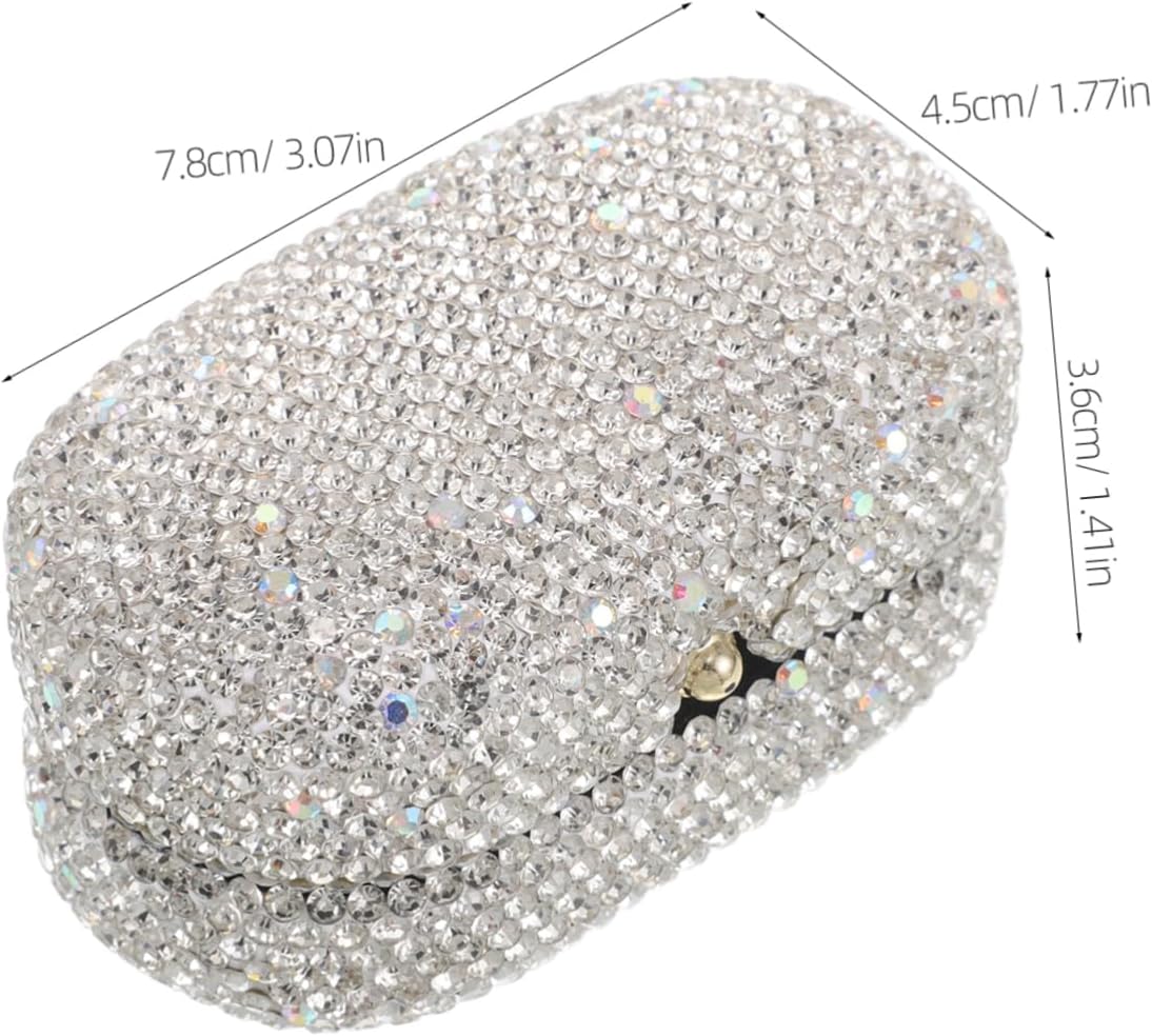 Homoyoyo Shiny Rhinestone Ring Holder Box with Flip Cover for Proposal image 2