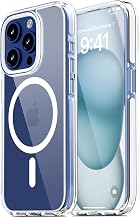 UREMKIM for iPhone 15 Pro Case: Clear Magnetic Phone Case, White | Compatible with MagSafe, Anti-Yellowing, Military Grade Drop Protection, Detachable Strip for DIY, Dual-layer Shockproof