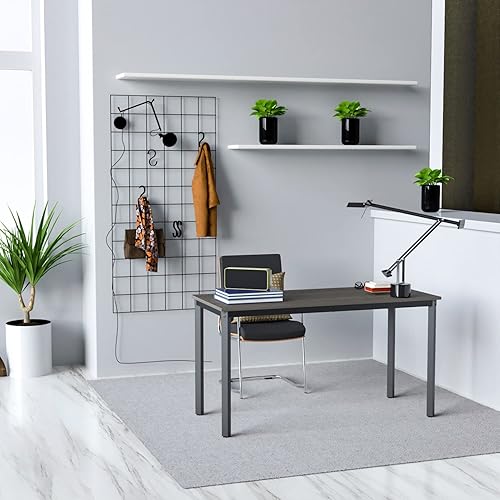 Miniatura 4 de Escritorio pequeño para computadora de 39.37 pulgadas, escritorio de madera, escritorio de oficina en casa con patas de metal para estudiantes,