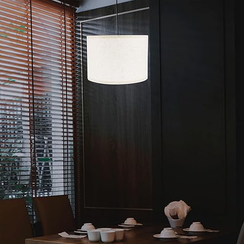 Miniatura 7 de Luxshiny Pantalla de lámpara pequeña de tela, pantalla de tambor, lámpara de araña de sombras para lámparas de mesita de noche y lámpara colgante de