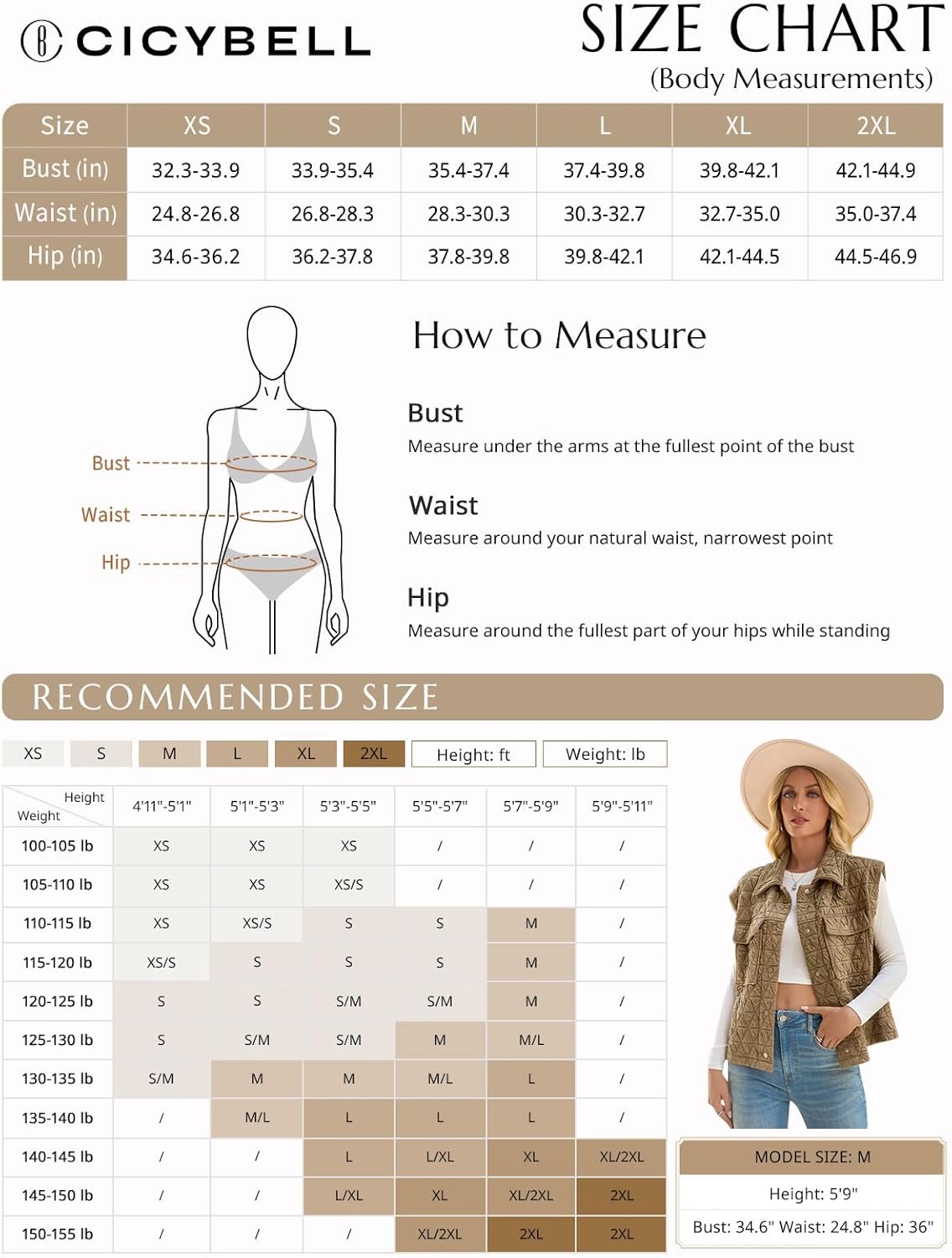 Cicy Bell Womens Lightweight Quilted Vests Cargo Button Down Cropped Sleeveless Jackets Fall Loose Fit Gilets with Pockets - Image 7