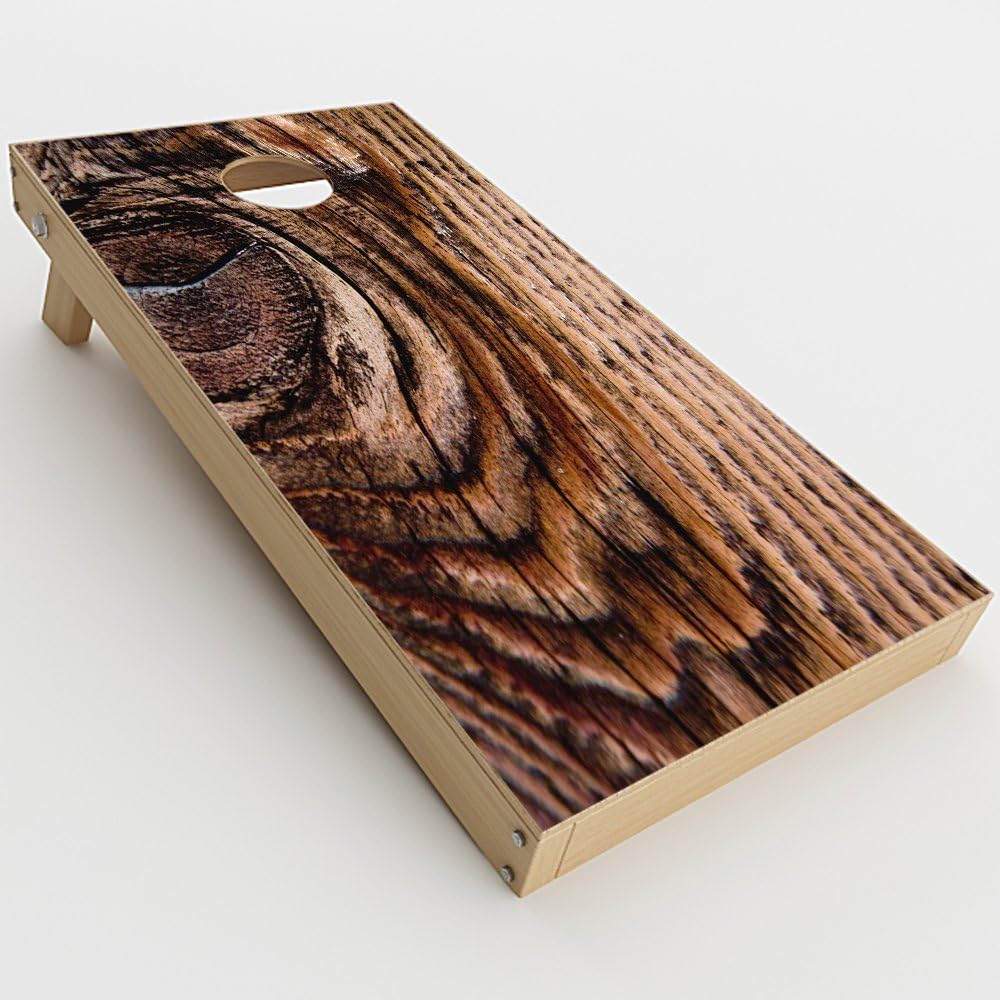 Skin Decal Vinyl Wrap for Cornhole Game Board Bag Toss (2xpcs.) Skins Stickers Cover/Wood Panel Mahogany Knot Solid