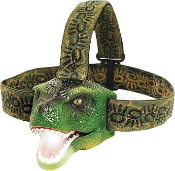 Big Discoveries Original DinoBryte LED Headlamp Roaring T-Rex Dinosaur Head Lamp for Kids | Dino Toy Headlight Flashlight for Boys, Girls, or Adults