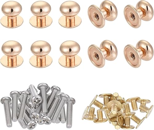 Miniatura 1 de uxcell Pomos redondos de 0.394 pulgadas de diámetro, 20 piezas de aleación de zinc para tiradores de cajón, caja de regalo, pomos de puerta de