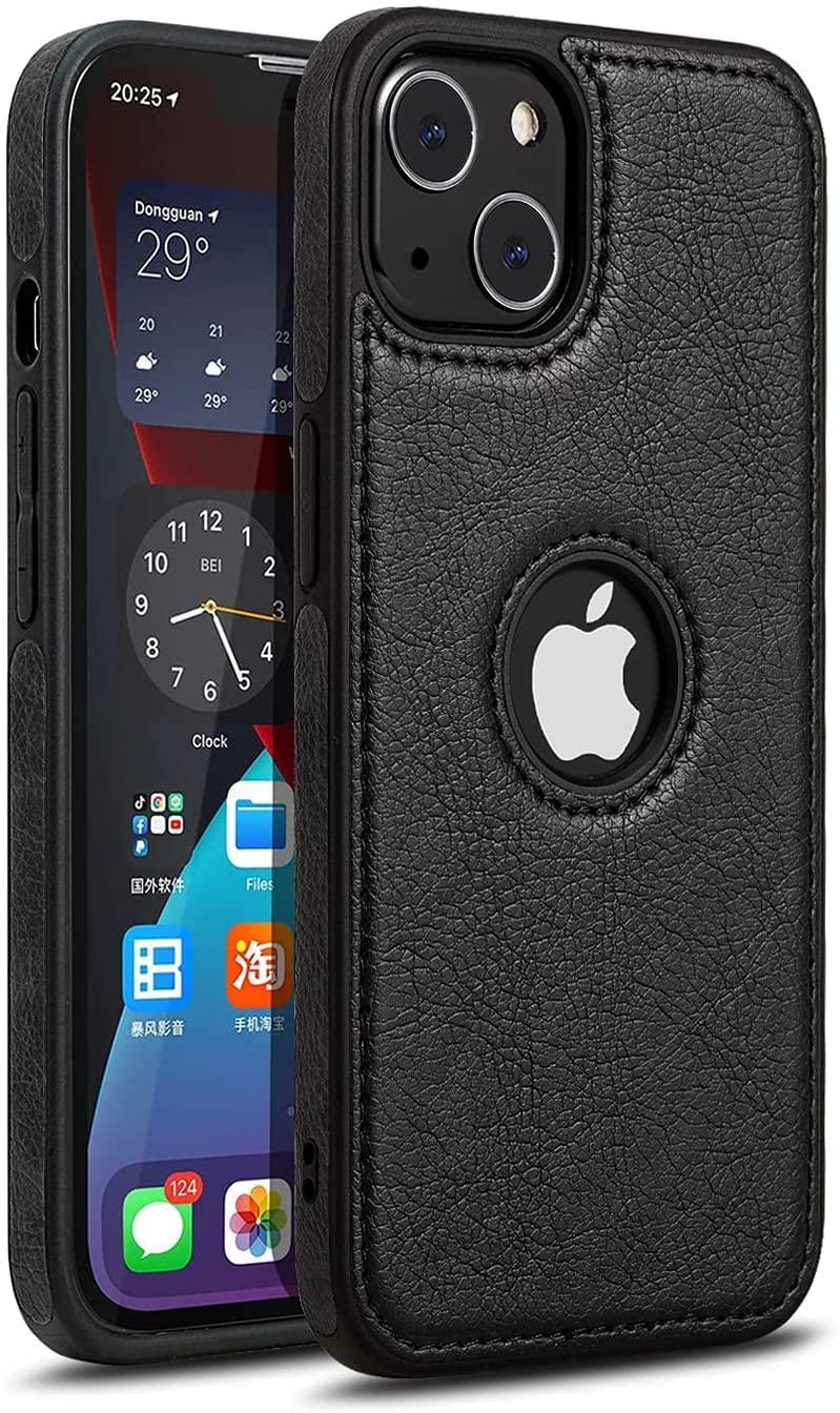 Excelsior Premium PU leather back cover case with 360 Degree Full Body Protection | Shockproof compatible with Apple iPhone 13 (Black)