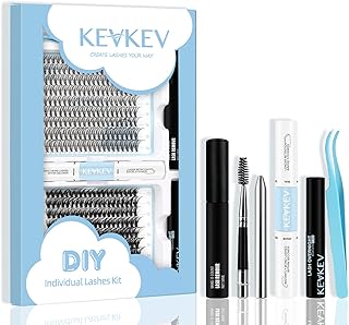 DIY Lash Extension Kit Lash Clusters 360 Pcs 20D+40D 10-16 Mix Length Individual Lashes Kit Lash Bond and Seal Lash Glue Remover Overnighter Seal for DIY Eyelash Extensions(20+40D)