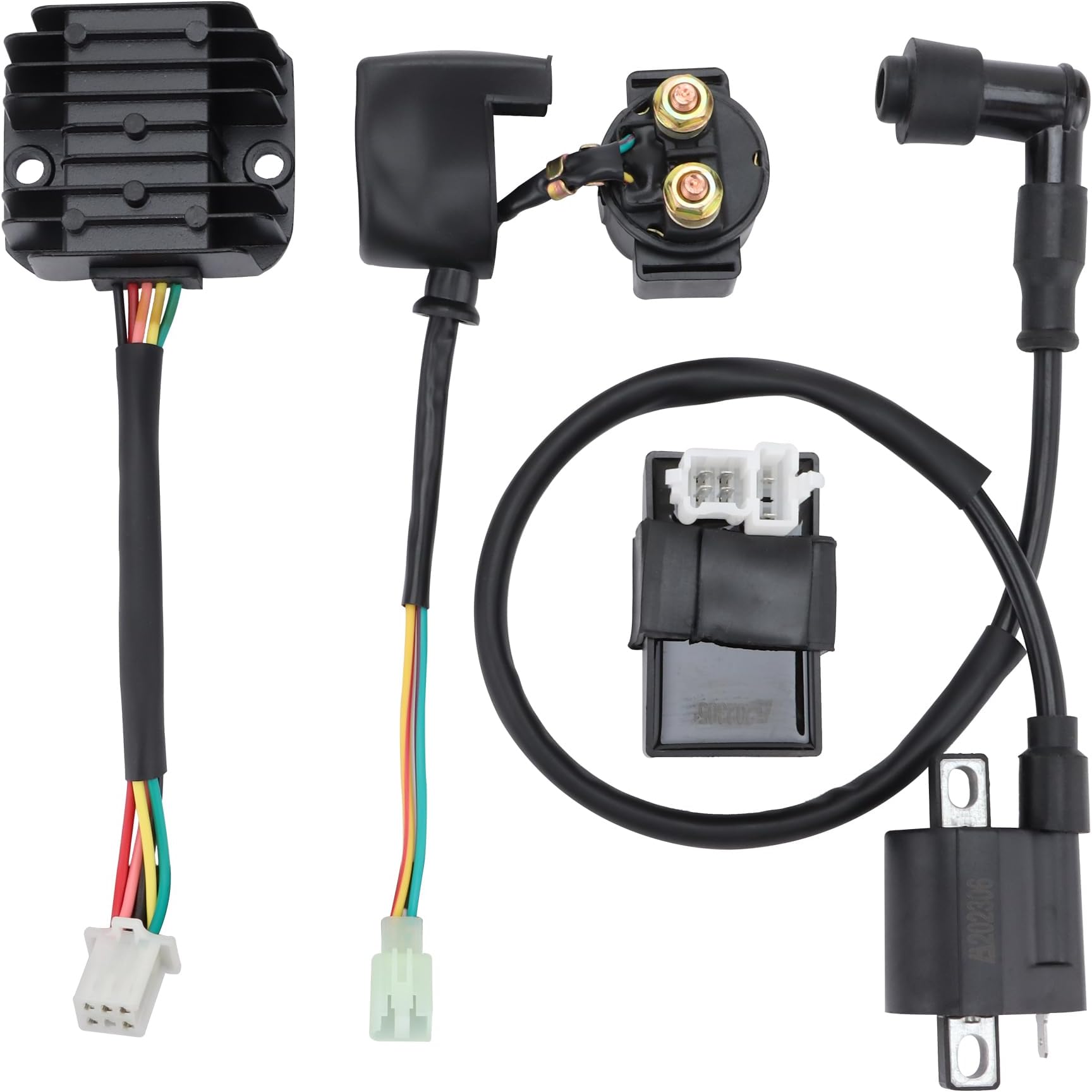GOOFIT Ignition Coil CDI Voltage Regulator Rectifier Relay Kit Replacement For