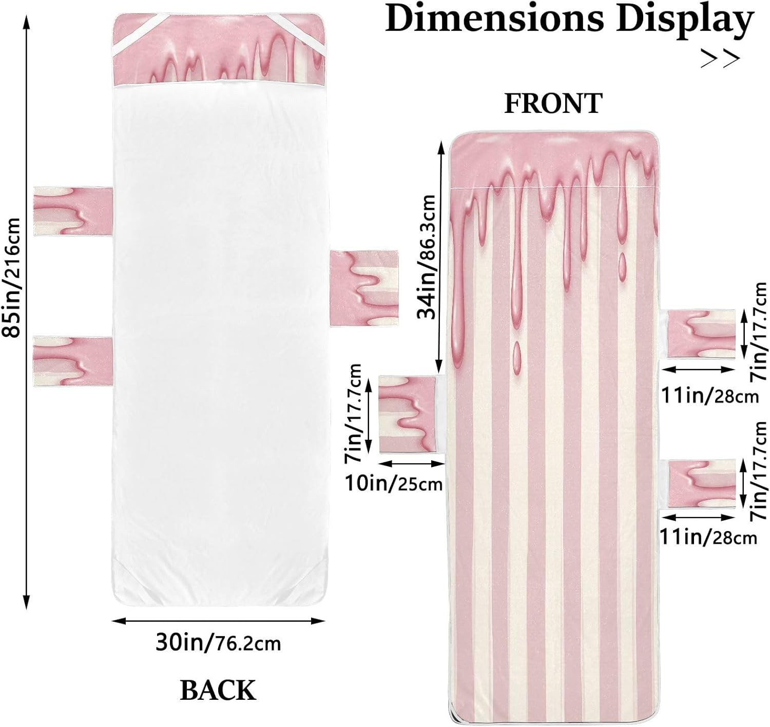 Flowing Jam Lounge Chair Towel Cover with Side Pockets – 85x30in Foldable Chaise Cover for Beach, Pool, Patio, Spa
