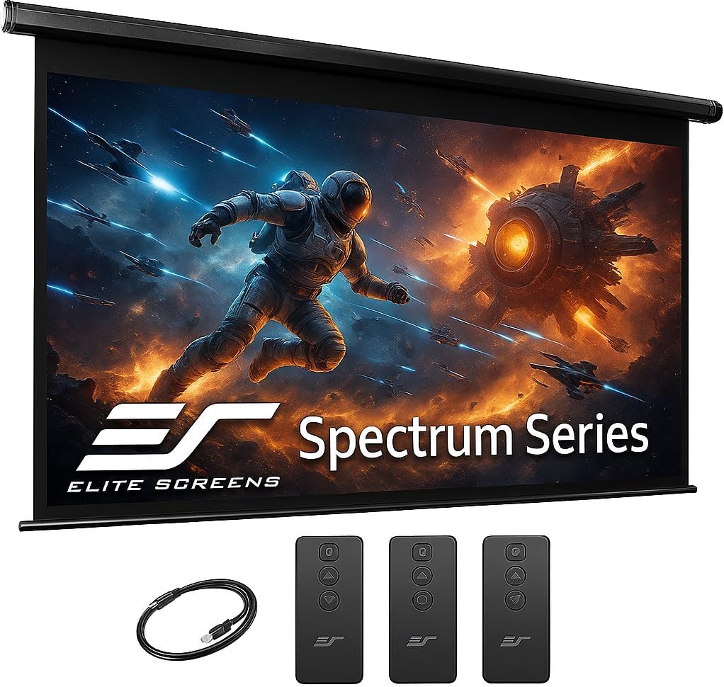 Elite Screens Projector Spectrum, 150-INCH Diag 16:9, Motorized Projection Movie Home Theater 4K/8K Ultra HD Ready, ELECTRIC150H2