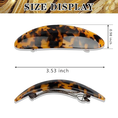 Miniatura 4 de LOSANJI 10 pasadores franceses para el cabello, pinzas entrelazadas de tortuga, accesorios para el cabello curvados ovalados para mujeres y niñas,