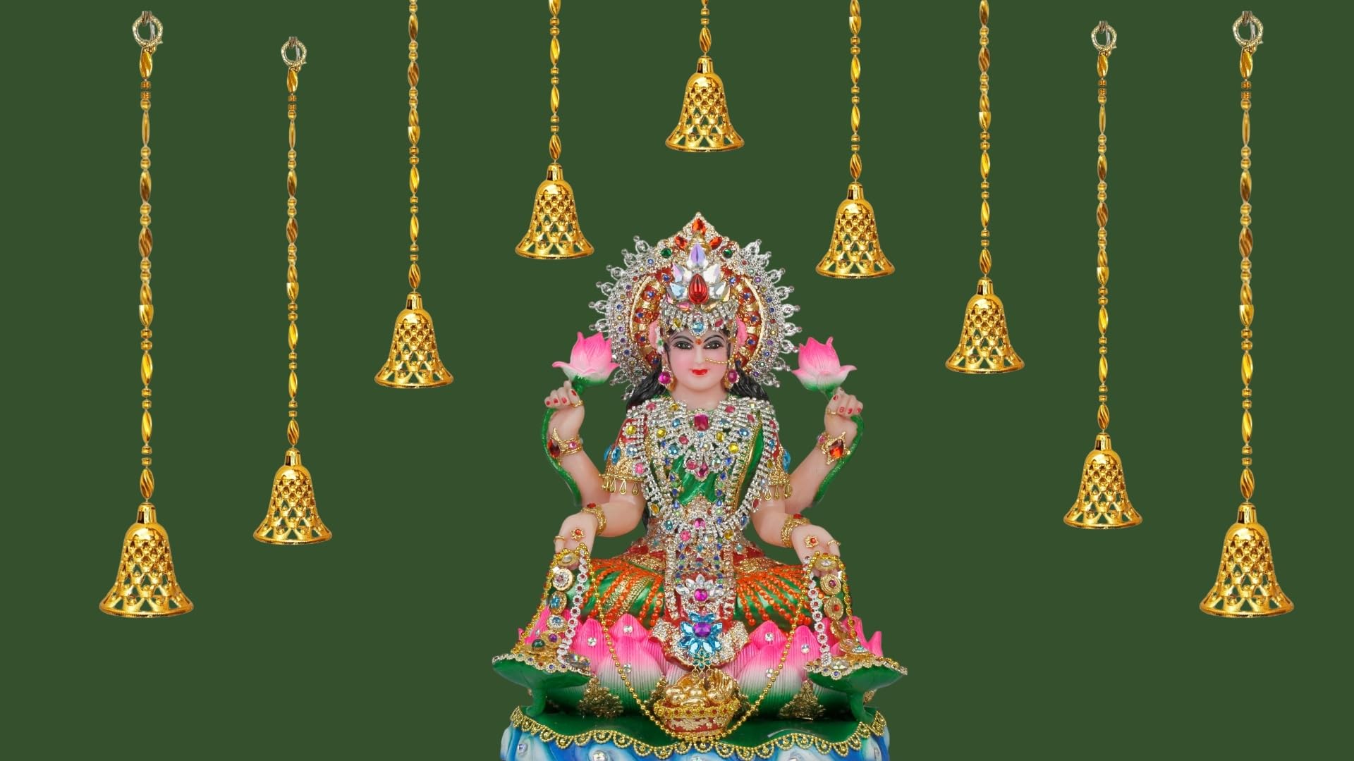 Golden Bell Strings - Diwali & Party Decor -4 Golden Bell Strings - Diwali & Party Decor -4