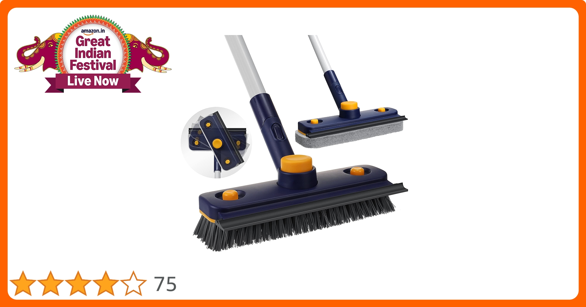 Floor Scrubber 3 in 1, Floor Scrub Brush with Long Handle