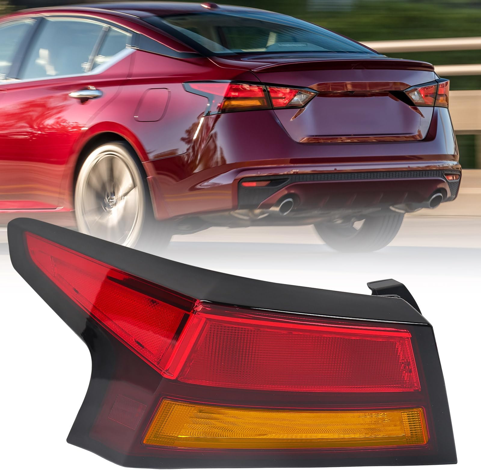 Huray Left Outer Tail Light Fit for Nissan Altima 2019-2022 [Halogen Type] LH Taillight Tail lamp Rear Brake Lamp Assembly OE Style Replacement for NI2804118 (Driver Side)