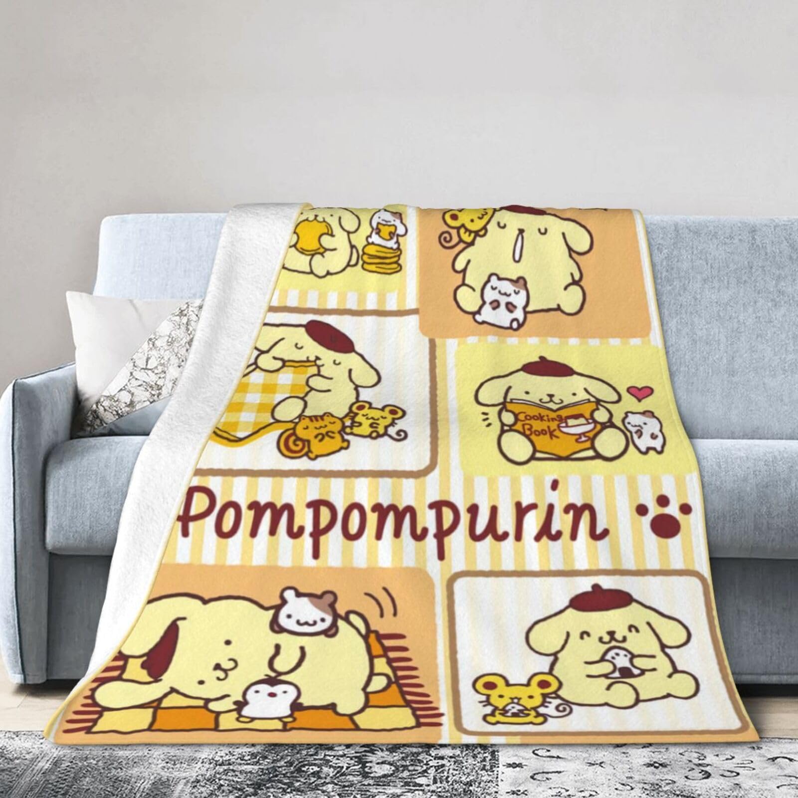 Amazon｜ポムポムプリン (2) ブランケット 毛布 ひざ掛け