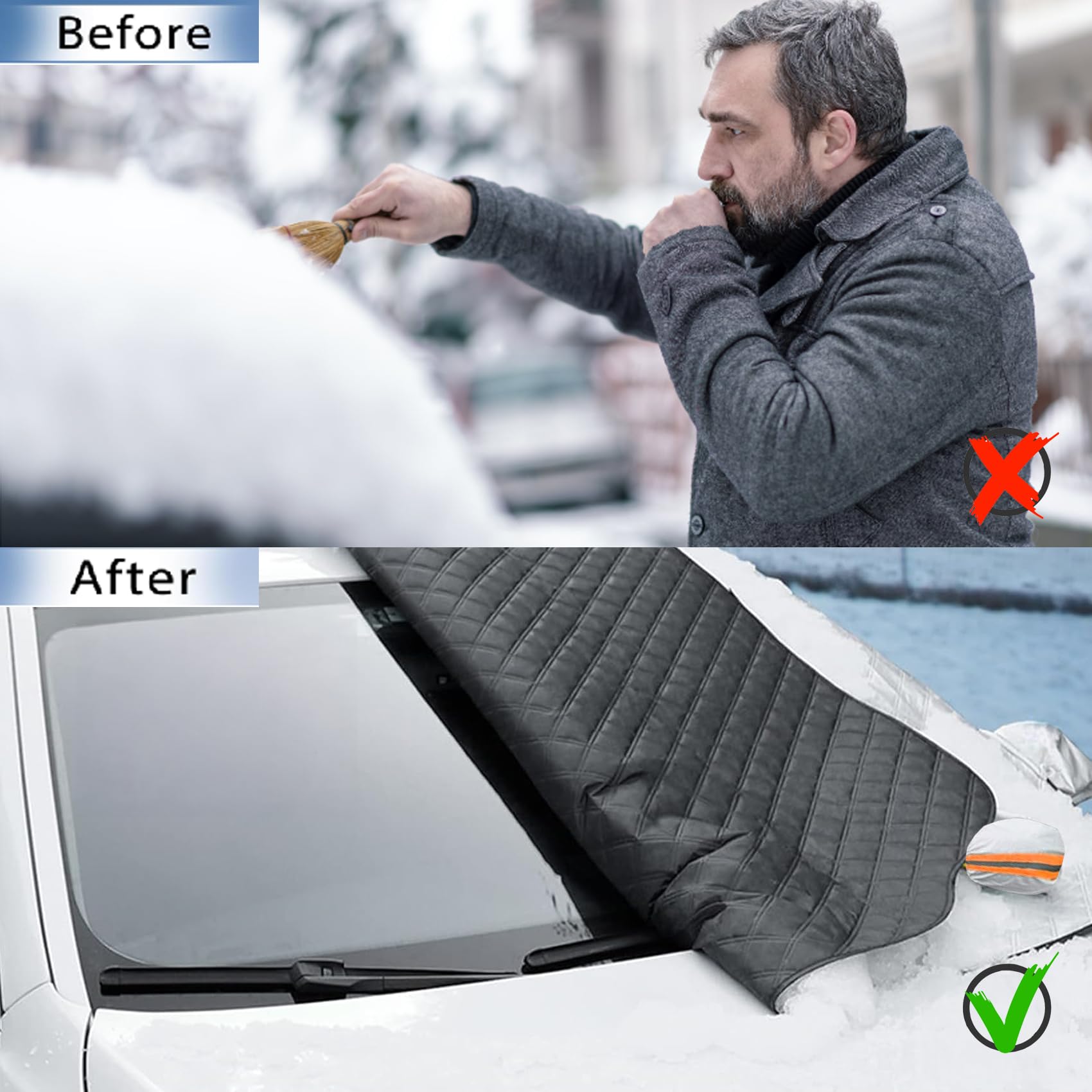 Copri Parabrezza Auto Protettivo, Copertura Vetro Antighiaccio Invernale Ripiegabile Parabrezza Anteriore per T Roc, Jeep Renegade, SUV