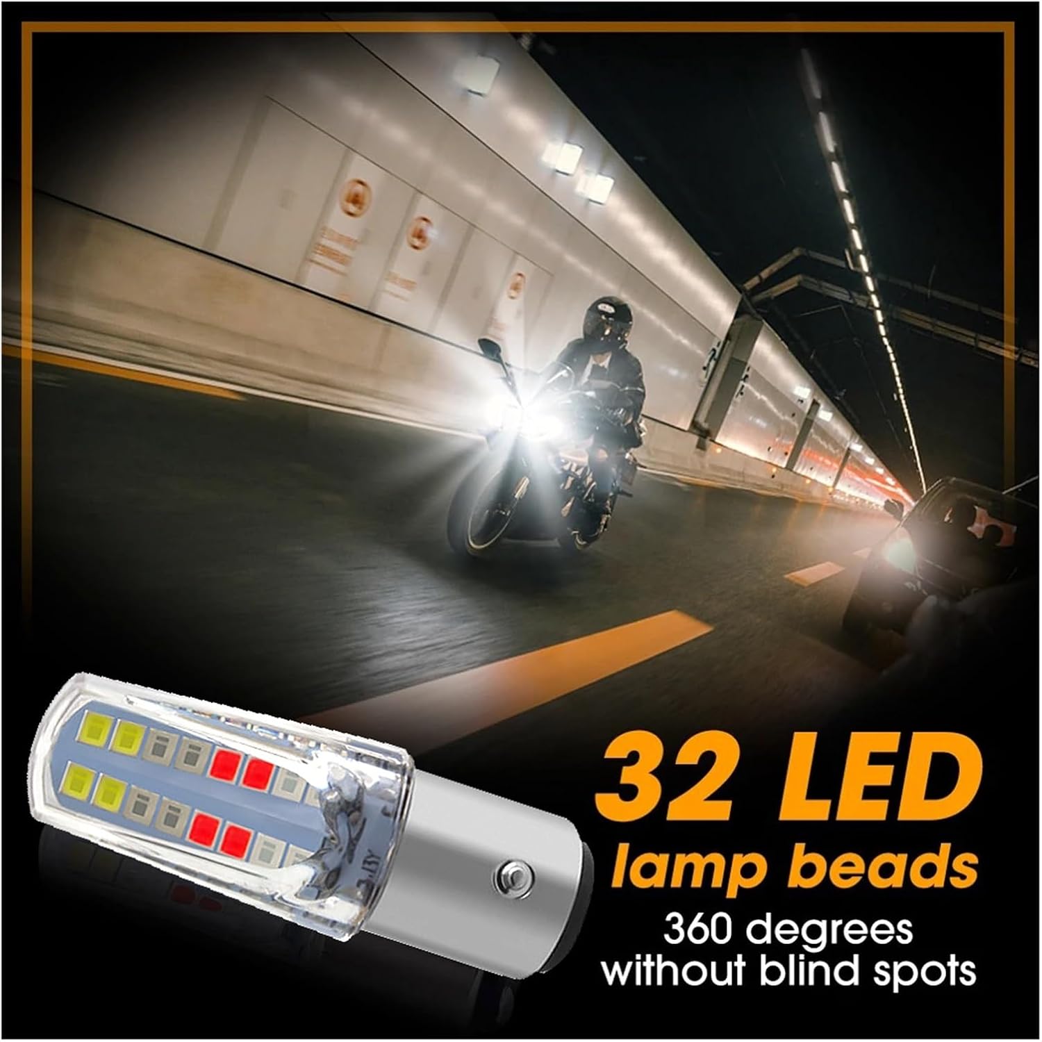 Motorcycle Turning Indicators 2Pcs 12V 32SMD 1157 BAY15D Car LED Light Bulb Flowing Strobe Lamp Turn Signal Brake Waterproof Motorcycle Lights