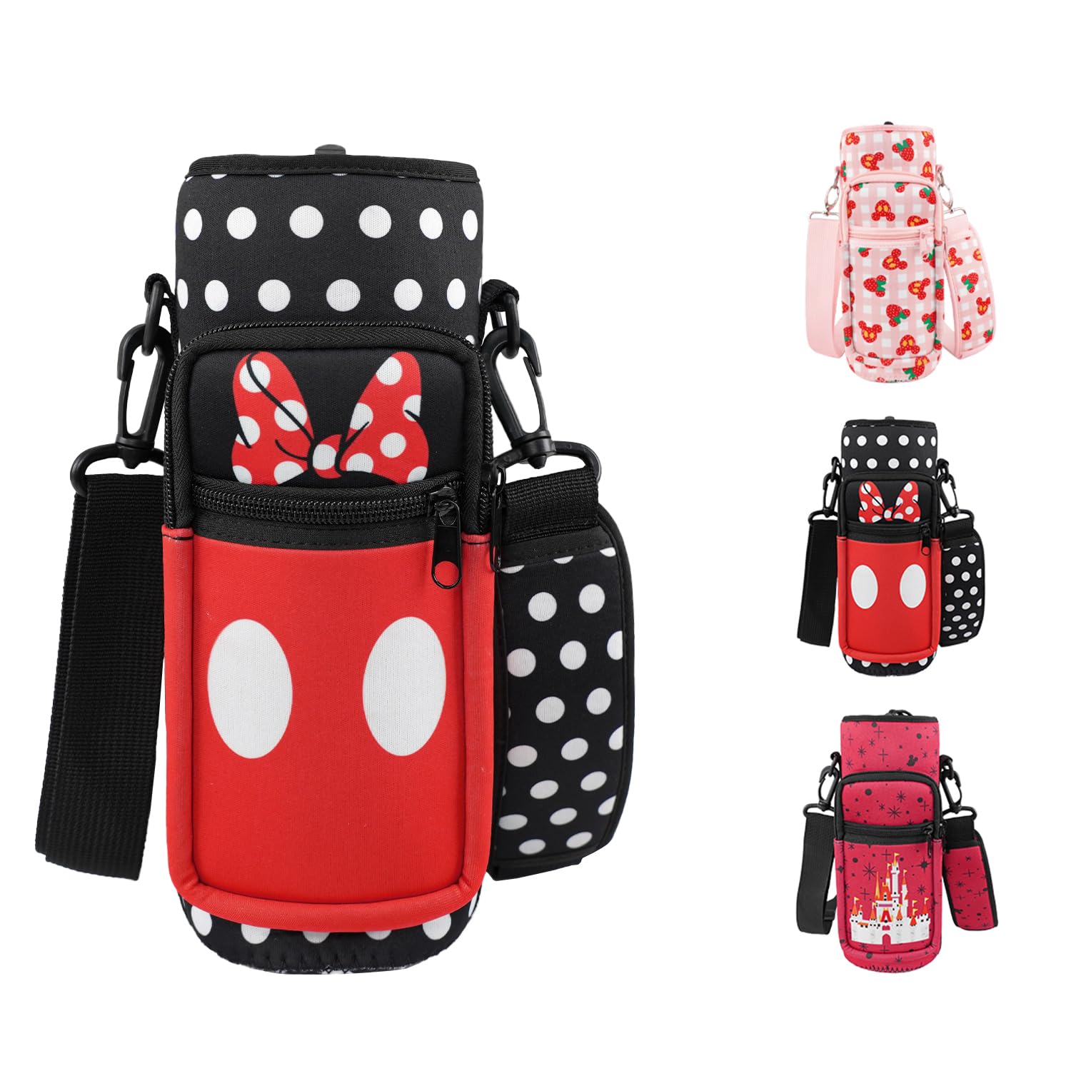 Unyopsa Water Bottle Carrier Bag 25oz/32oz Water Bottle Pouch Holder Adjustable Shoulder Strap Neoprene Water Bottle Sling Bag with Phone Pocket Insulated Tumbler Accessories Gifts for Women