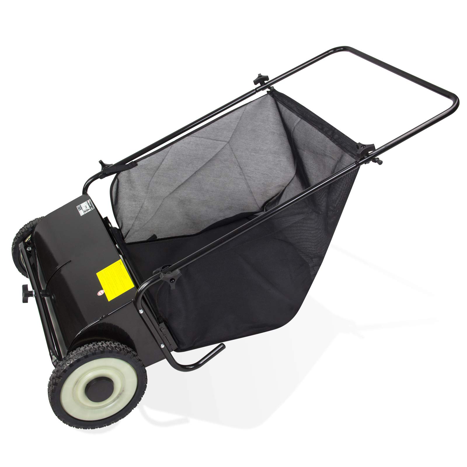 DEMA Rasenkehrmaschine 65 cm, Laubkehrer, Kehrmaschine mit 4 Bürsten, 180L Auffangsack, höhenverstellbar, leichtlaufend, robust, ideal für Rasen, Wege & Hof, private Gartengröße, effiziente Reinigung