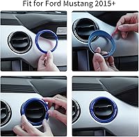Vista 6 de RT-TCZ Anillo de cubierta de ventilación de salida de aire acondicionado para consola central, accesorios interiores para Ford Mustang 2015-2022, 3