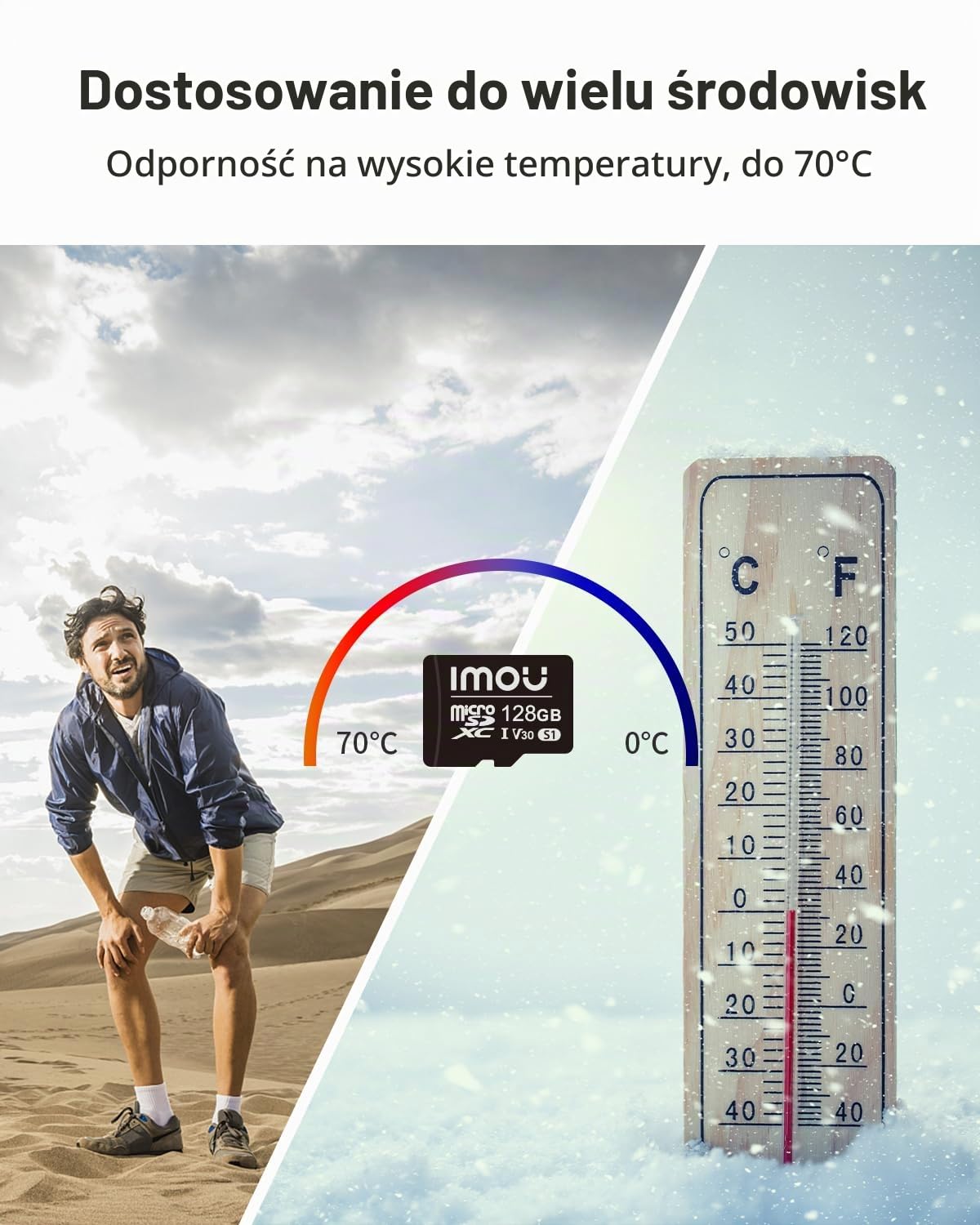 Imou Karta pamięci SDXC 128 GB, karta pamięci SDXC, prędkość Full HD, do 95/25 MB/s, UHS-I, adapter SD do smartfonów, tabletów, kamer sportowych, dronów