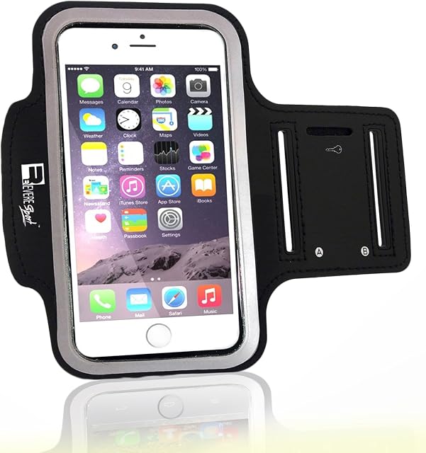 RevereSport Premium iPhone 7 / iPhone 8 Armband with Fingerprint ID Access. Phone Arm Case Holder for Running, Gym Workouts