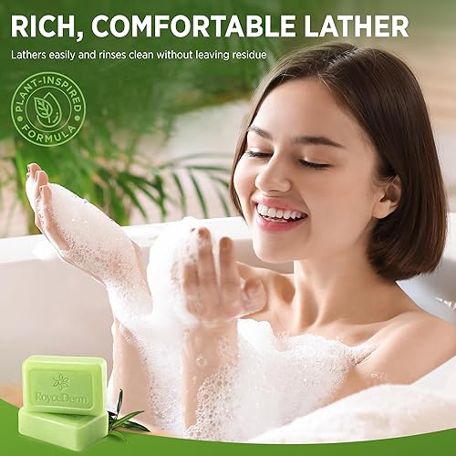 Miniatura 5 de Roycederm Jabón antifúngico en barra  Jabón de aceite de árbol de té  Tratamiento de pies de atleta para picor y tiña  Jabón antifúngico medicado