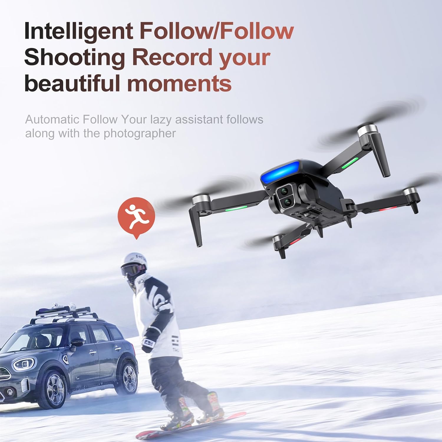 S181 GPS Drone with Camera for Beginners, 8K FPV Drone with Brushless Motor, 5G WiFi Transmission, Obstacle Avoidance, Optical Flow Positioning, Auto Return, Follow Me, Carrying Case (Black)