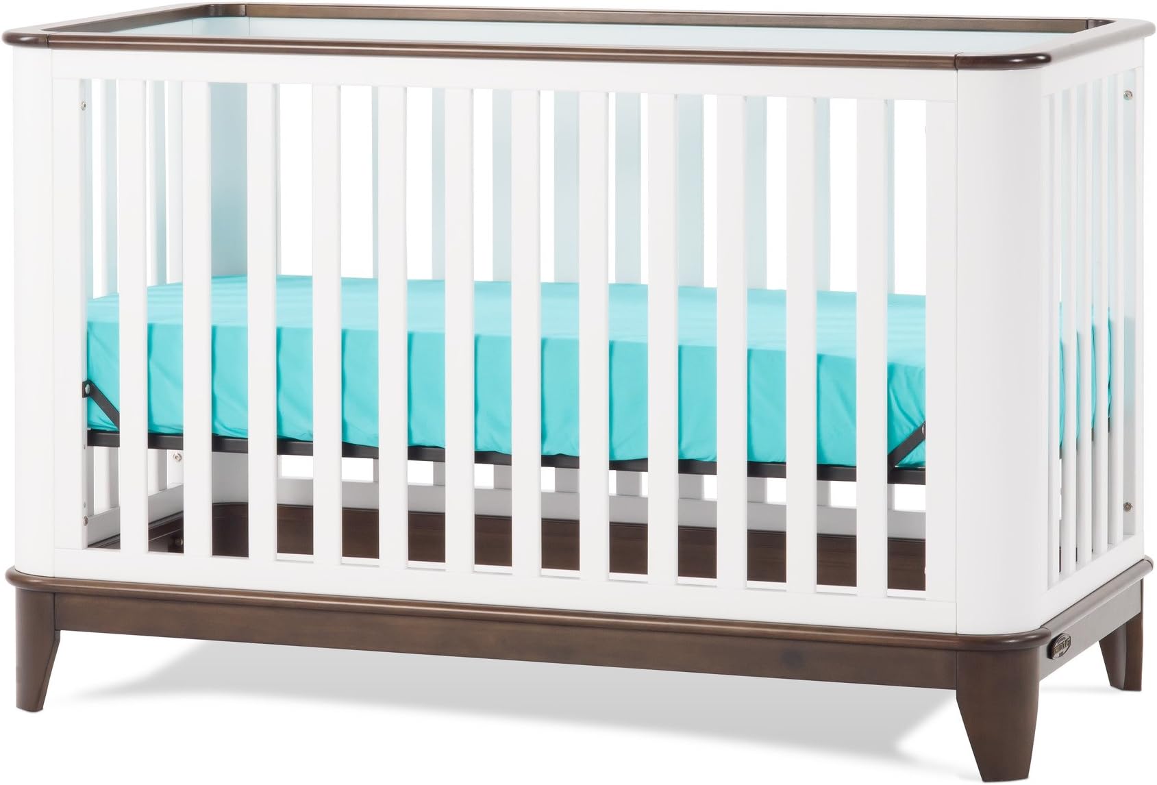 Child Craft Studio 4-in-1 Convertible Crib, Matte White/Slate