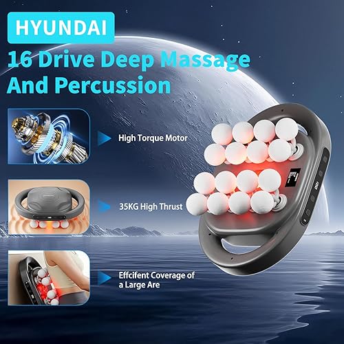 Miniatura 3 de Pistola de masaje de 16 cabezas, masajeador de percusión de tejido profundo para aliviar el dolor, masajeador muscular eléctrico de mano, espalda,