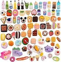 Vista 1 de 100 piezas de alimentos en miniatura Mini comida en miniatura accesorios para casa de muñecas de resina pequeña, juego de comida para casa