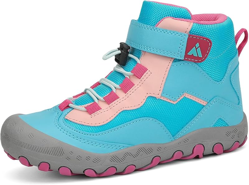 Mishansha Kids Hiking Boots for Boys Girls Water-Resistant Non-Slip | Protective Toe, Adjustable Fit and Flexible Sole for Camping, School, Walking, Trekking, Trail Adventures and Everyday Wear