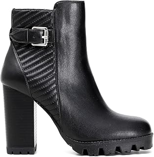Stivaletti Donna Neri Alti con Plateau Pelle Made in Italy - KikkiLine