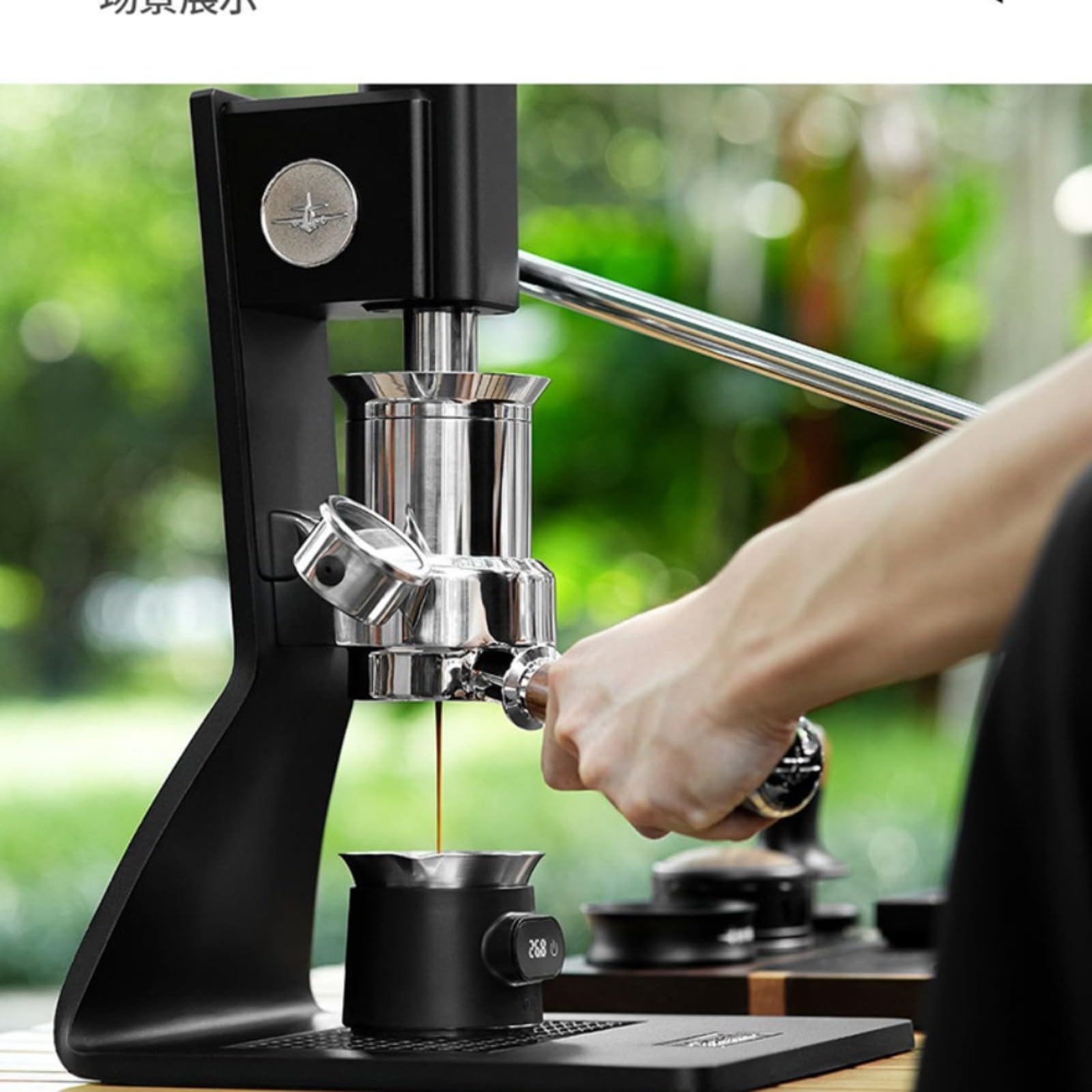 Digitaler Espresso Dosierbecher mit Waage 0,1g Präzision, Kaffee Messbecher Edelstahl 100ml, Elektronische Küchenwaage für Barista Zubehör Schwarz