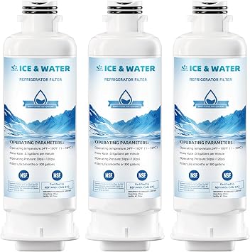 DA97-17376B HAF-QIN/EXP Water Filter Replacement for Samsung, RF29BB8600QL/AA HAF-QIN rf27t5201sr rf30bb6600ql rf32cg5400sr/aa rs27t5200sr rf28r7201sr rs27t5561sr Bespoke Water Filter 3-Pack