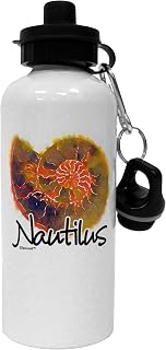 TOOLOUD Nautilus Fossil Watercolor Text Aluminum 600ml Water Bottle - White