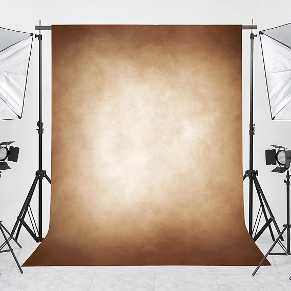 Abstract Latte Brown Professional Photography Backdrop for Adult Portrait Photo Props Booth Background Photoshoot Studio with Thick Ployester Fabric Roller Pocket on Top (5x7 ft)