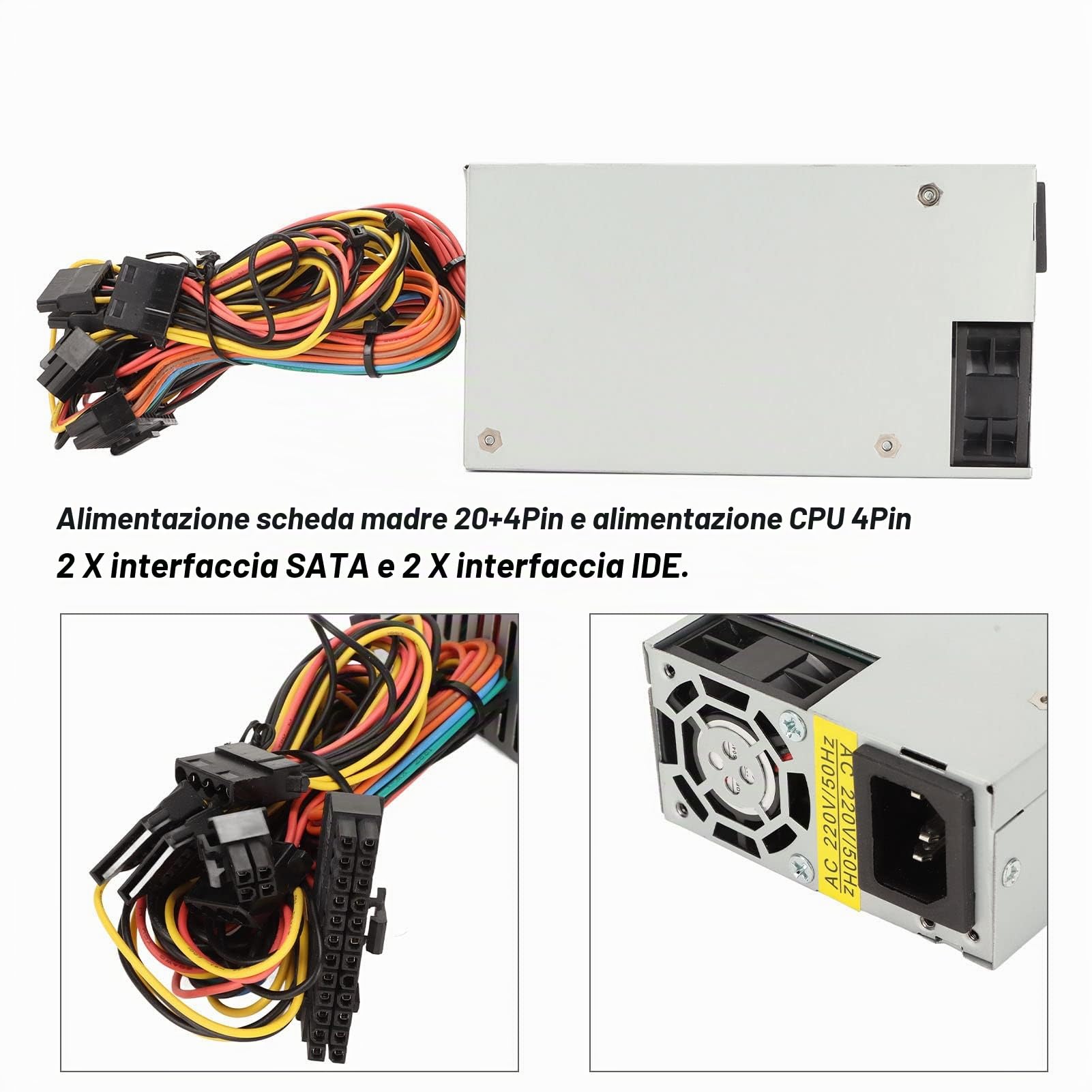 unità di Alimentazione 270W 1U, Alimentazione Multifunzione in Metallo a Forte Dissipazione del Calore 60LE per PC, Server, Registratori di Cassa, Router, Telaio ITX