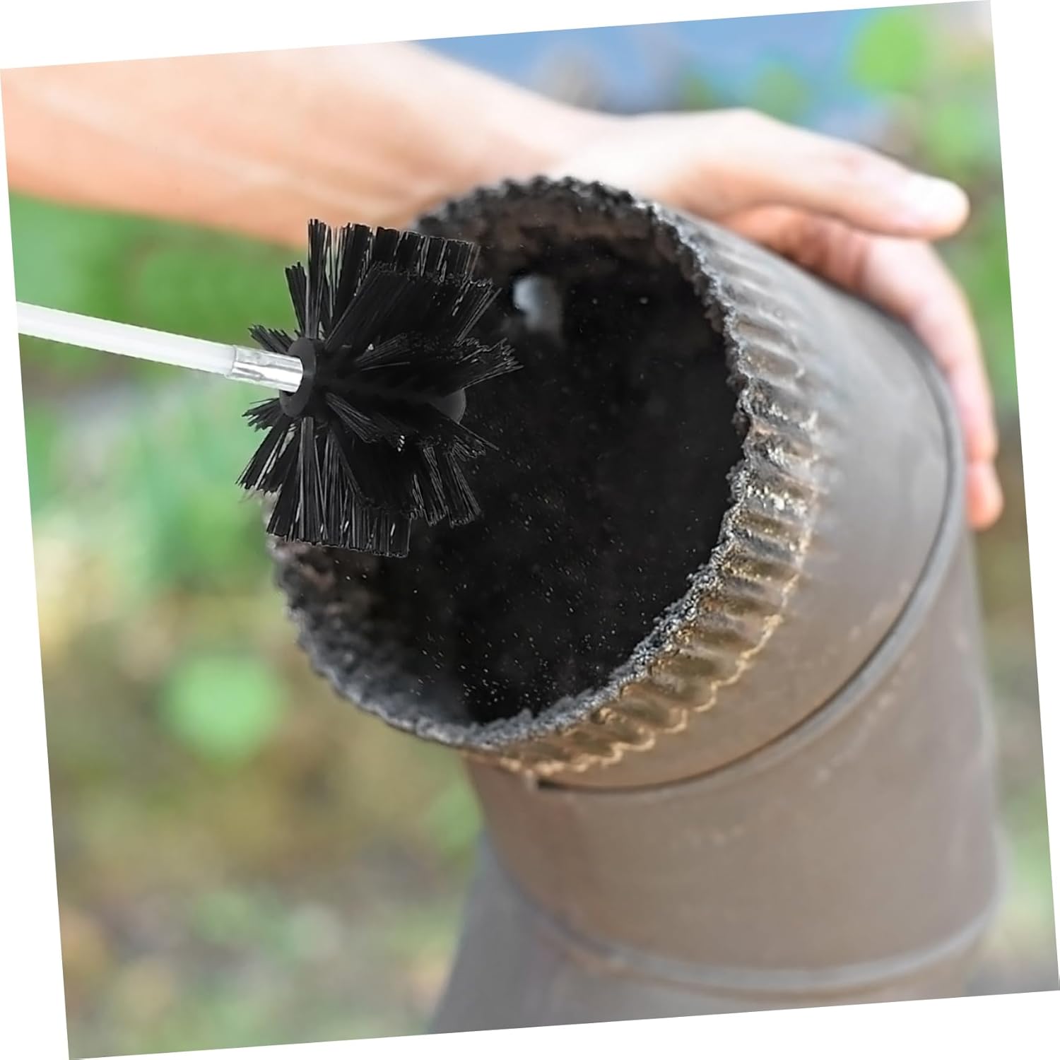 1 Set Chimney Cleaning Kit Dryer Lint Sweeping Tools with Flexible Brush and Drill Attachment for Fireplace and Duct Cleaning Prevents Fire Hazards