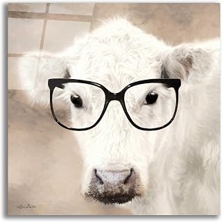 Epic Art 'See Clearly Cow' by Lori Deiter, Acrylic Glass Wall Art, 12"x12"