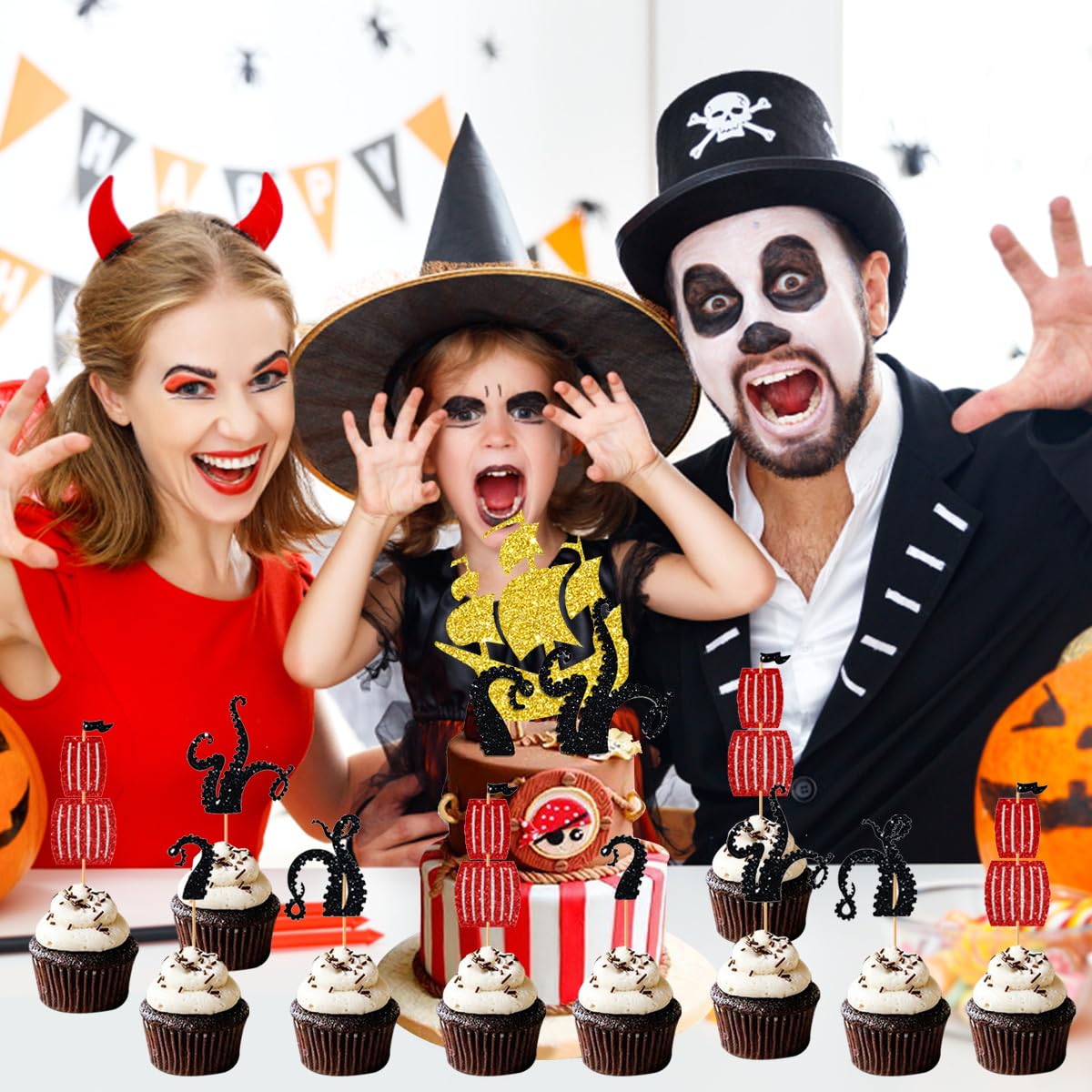 48 Piraten-Kuchendeckel – Bunte Deko-Aufsätze Für Piraten-Party & Kindergeburtstag