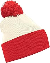 Beechfield Unisex Adults Snowstar Dua Two Tone Beanie Off White / Bright Red One Size