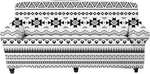 CLOHOMIN Funda de sofá con estampado de estilo suroeste, diseño geométrico de mandala bohemio, para sala de estar, dormitorio, sofá, funda elástica