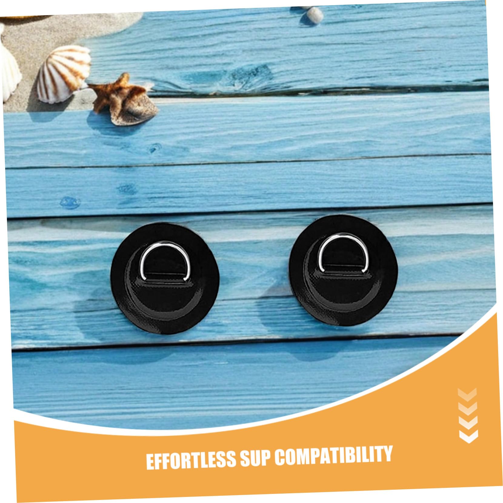 PRETYZOOM 2 Juegos Anillas D de Acero Inoxidable para Kayak Inflable Kit de Cuerdas Elásticas con Parche de PVC Antideslizante Accesorios para Tablas de Paddle Surf y