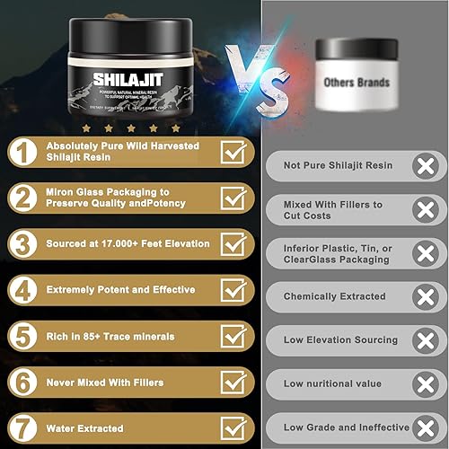 Miniatura 6 de Shilajit - Resina Shilajit orgánica pura del Himalaya  Suplemento 100% Shilajit de grado dorado  Resina Shilajit natural con más de 85 minerales