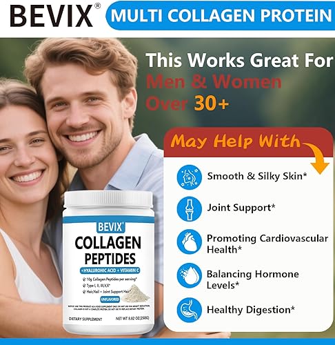 Miniatura 6 de Polvo de péptidos de colágeno avanzado I, II, III, V, X Sustituto, hidrólisis de colágeno, vitamina C y ácido hialurónico, para mejorar la piel