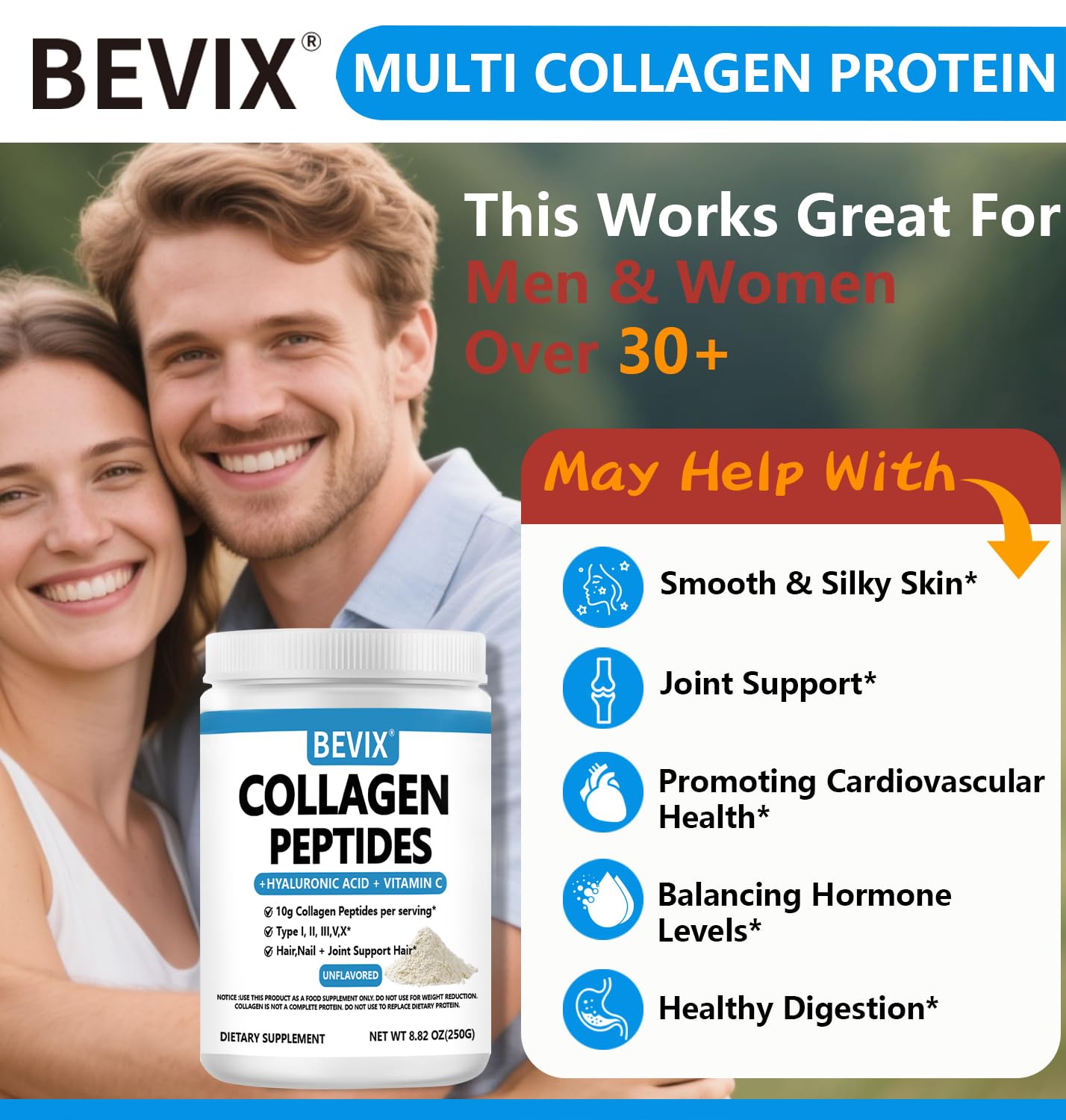 Collagen Peptides Powder Advanced I, II, III, V, X Substitute — Amazon image 6