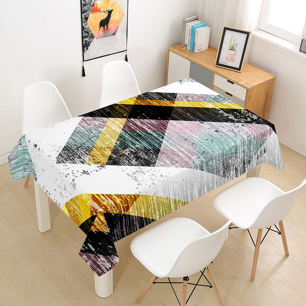 Nappe Rectangulaire Anti Tache Hiser en polyester marbre 140x260 cm pour table de cuisine