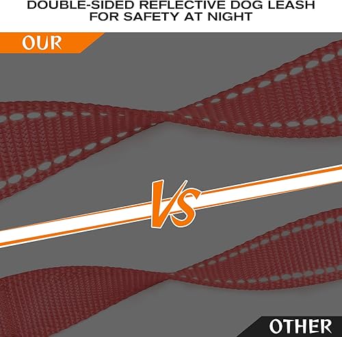 Miniatura 5 de Joytale Correa resistente para perros grandes que tiran, correa de perro de doble asa para control de tráfico, correa reflectante de doble cara para