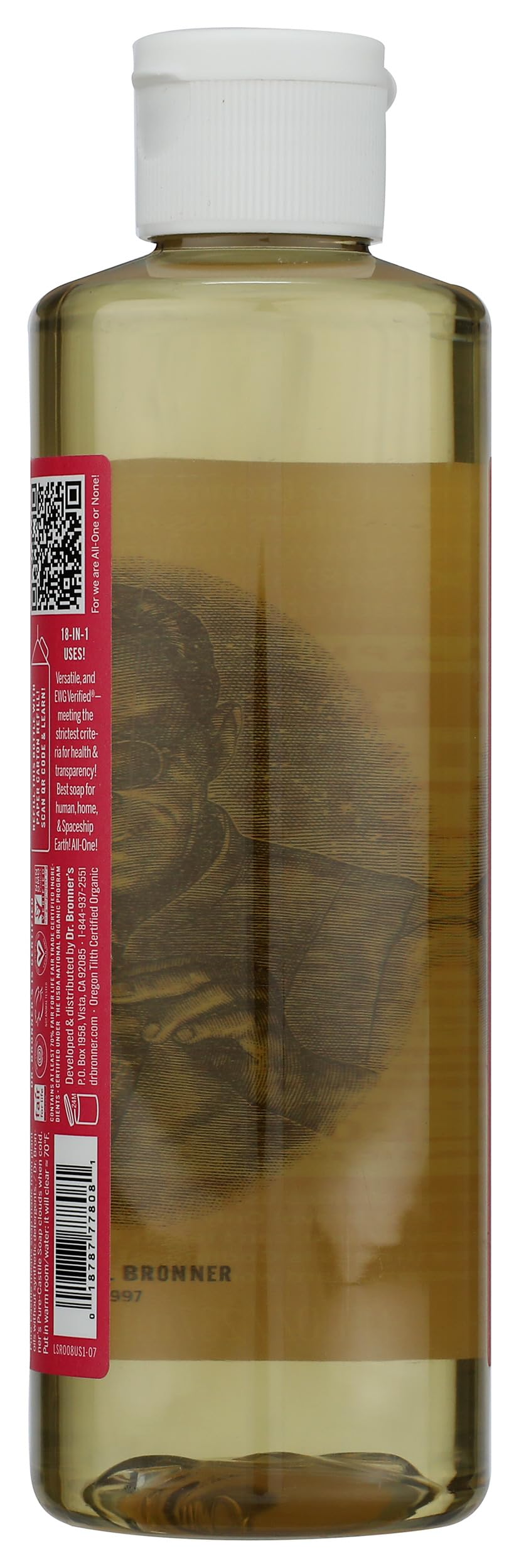 Dr. Bronner's Bio 18-w-1 Konopia i Róża Pure Castile Mydło w płynie, 237 ml